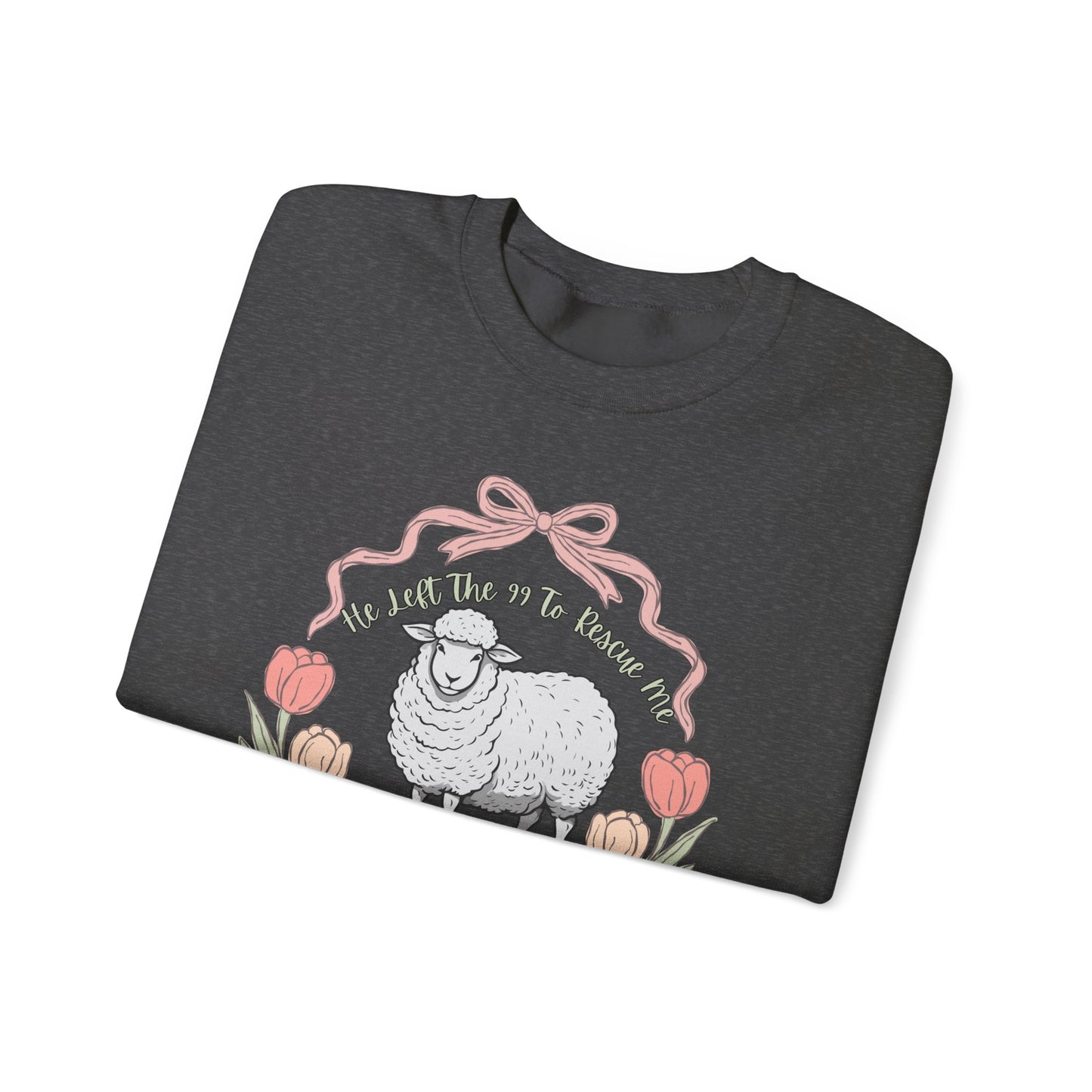 HE LEFT THE 99 WITH RIBBON FRAME ADULT SWEATSHIRT - FRONT AND BACK PRINT