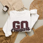 Crewneck Sweatshirt — "Go Cougars" Leopard Varsity School Spirit