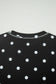 Sky Blue Exposed Seam Detail Polka Dot Loose Tee Drawstring Shorts Set