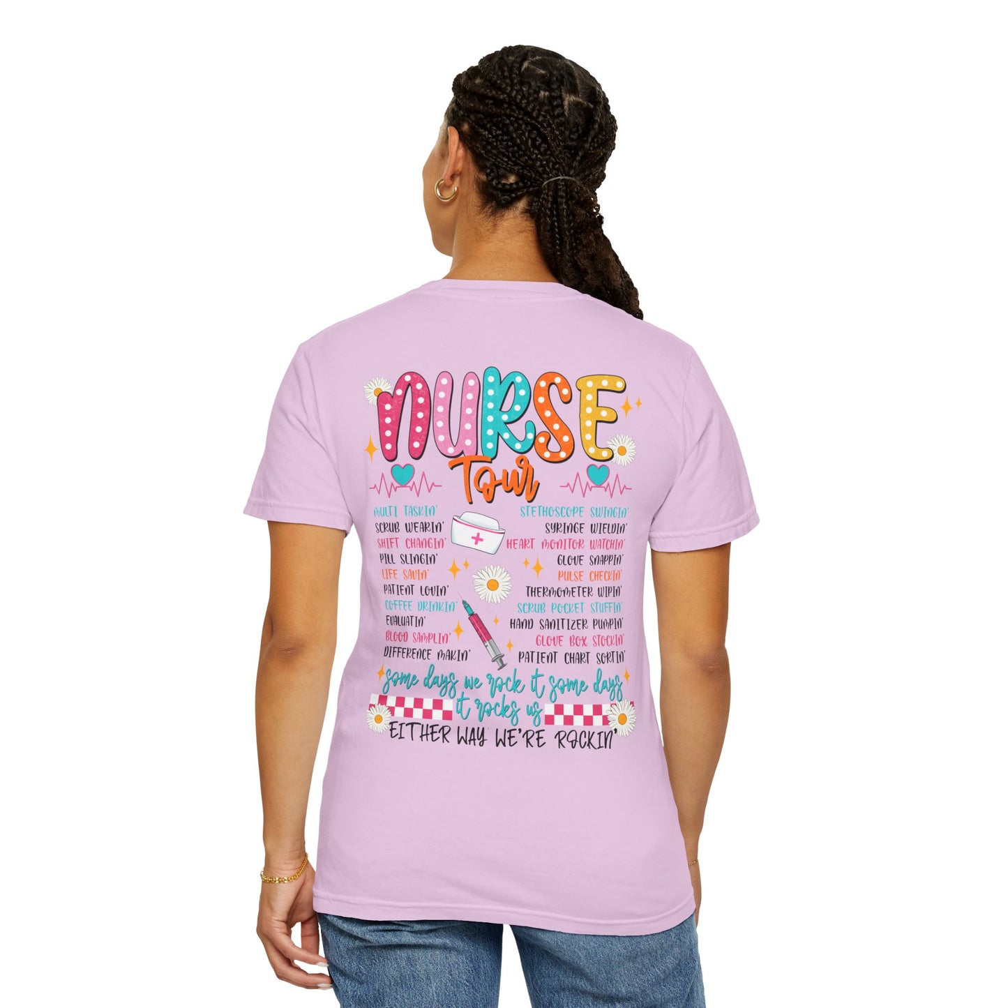 COMFORT COLORS - T-Shirt — "Nurse Tour" Colorful Cute Nursing Graphic Tee