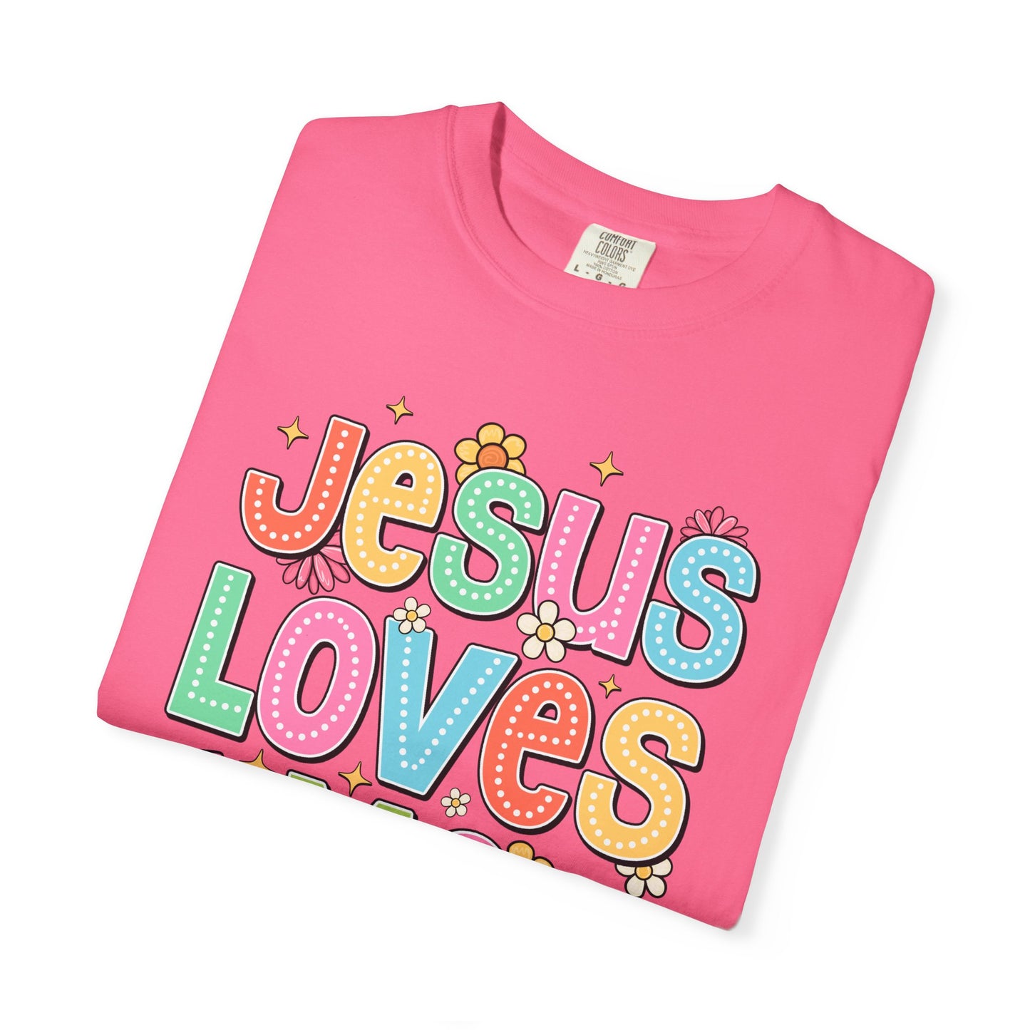 COMFORT COLORS - Jesus Loves Me T-Shirt — Colorful Retro Kids/Youth Faith Tee