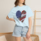 COMFORT COLORS - Patriotic Leopard Flag Heart T-Shirt — American Flag Heart Graphic Tee