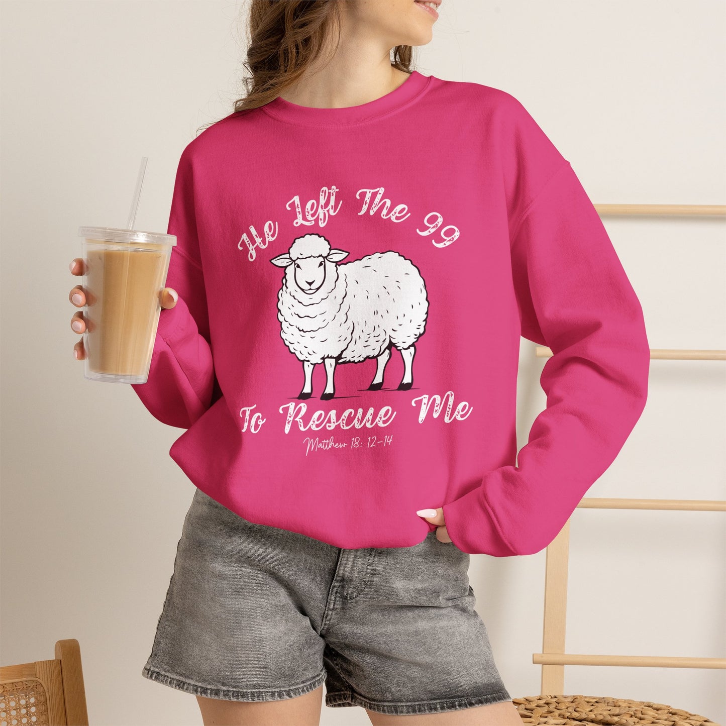GILDAN -HE LEFT THE 99 WHITE FONT ADULT SWEATSHIRT