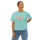 COMFORT COLOR - Nurse Boxy Tee — Floral Stethoscope Graphic for Women, "Nurse" Gift