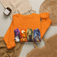 GILDAN - Spooky Season Halloween Crewneck Sweatshirt — Ghost, Jack-O'-Lantern & Black Cat Design