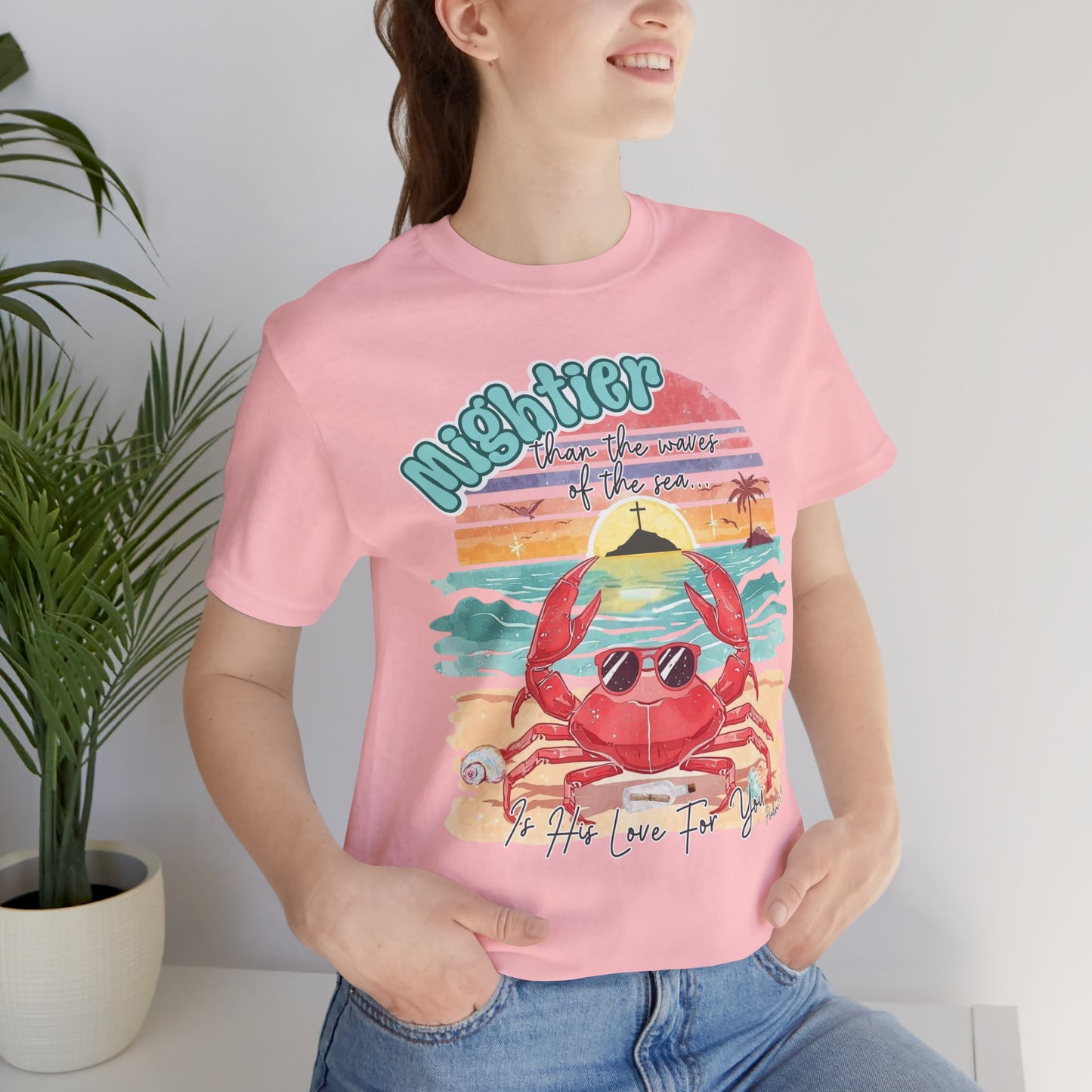 BELLA CANVAS -Crabby Beach Vibes T-Shirt — "Nighter" Sunglasses Crab Sunset Tee