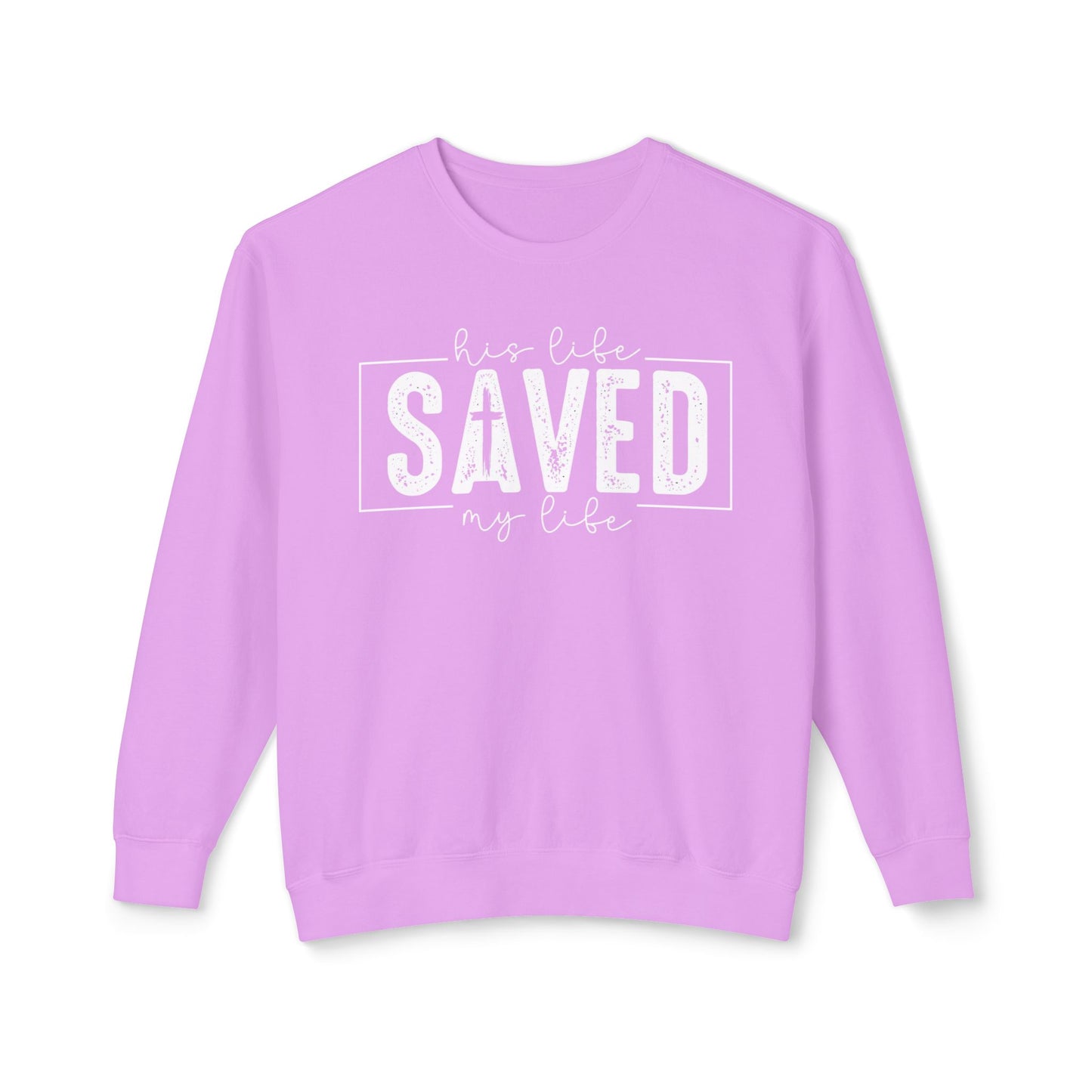 COMFORT COLORS - Saved By Grace Sweatshirt — Christian Inspirational Crewneck
