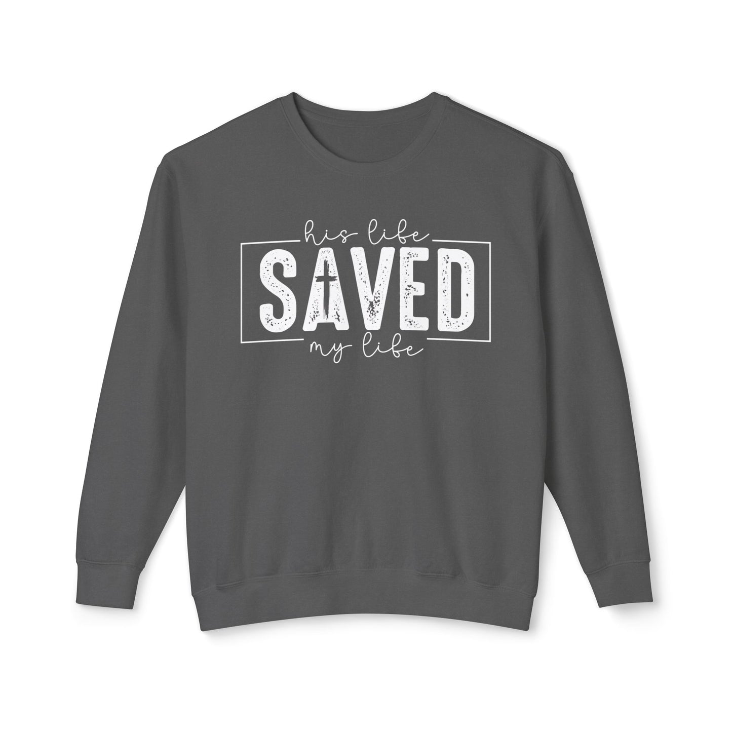COMFORT COLORS - Saved By Grace Sweatshirt — Christian Inspirational Crewneck