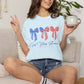 God Bless America Patriotic T-Shirt — Red, White & Blue Bow Design