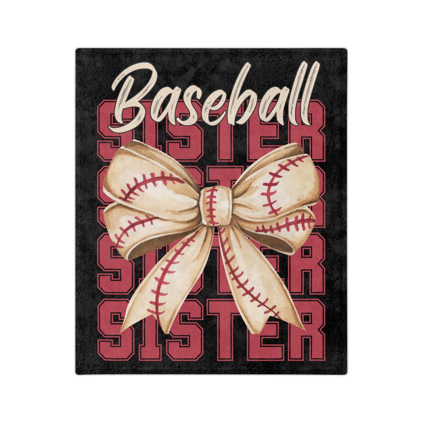 Baseball Sister Microfiber Blanket — Soft Velveteen Throw for Sports Sisters, Game Day Gift