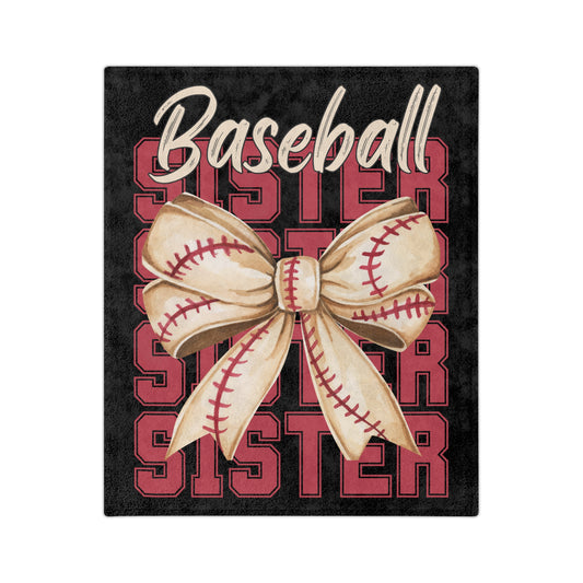 Baseball Sister Microfiber Blanket — Soft Velveteen Throw for Sports Sisters, Game Day Gift