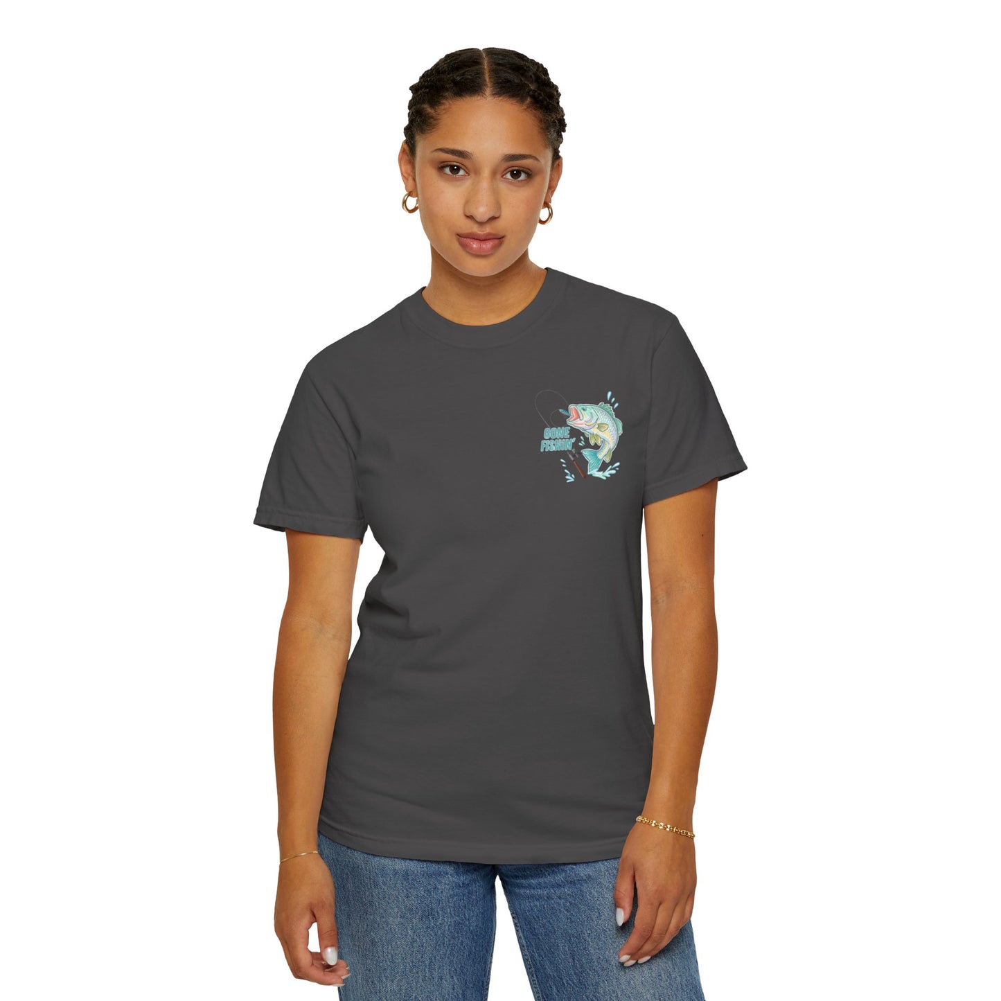 COMFORT COLORS - Catch me at the lake 2 side design tee