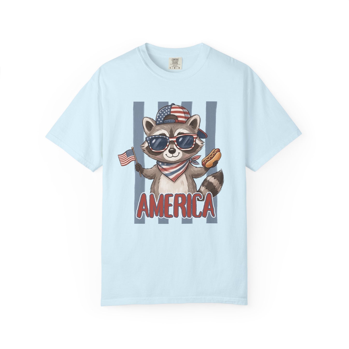 COMFORT COLORS - Patriotic Raccoon America T-Shirt
