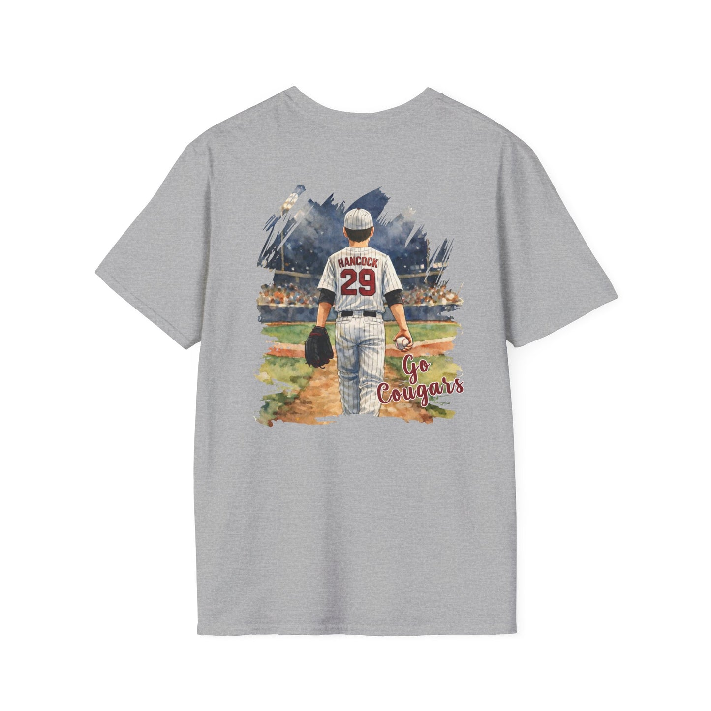 ** PERSONALIZE IT ** Customized Baseball Player Backprint T-Shirt With Front Team Logo