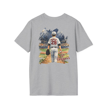 ** PERSONALIZE IT ** Customized Baseball Player Backprint T-Shirt With Front Team Logo