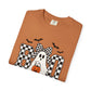COMFORT COLORS - Boo Ghost Halloween T-Shirt — Checkered Pumpkin Trick-or-Treat Tee