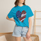 COMFORT COLORS - Patriotic Leopard Flag Heart T-Shirt — American Flag Heart Graphic Tee