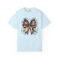 COMFORT COLORS - Patriotic American Flag Bow T-Shirt — "Home of the Brave" Fourth of July Tee