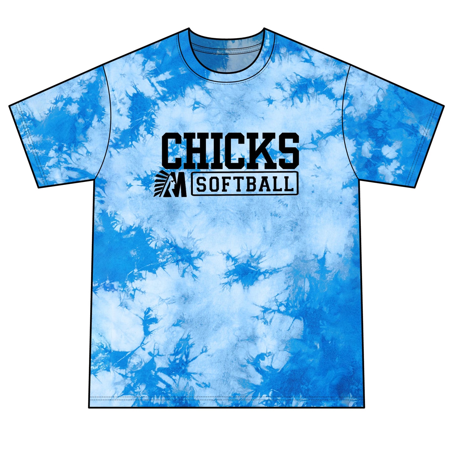 Softball Chicks Tie-Dye T-Shirt — Lime Crystal Dye