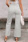Gray Leopard Frayed Edge Wide Leg High Waist Jeans