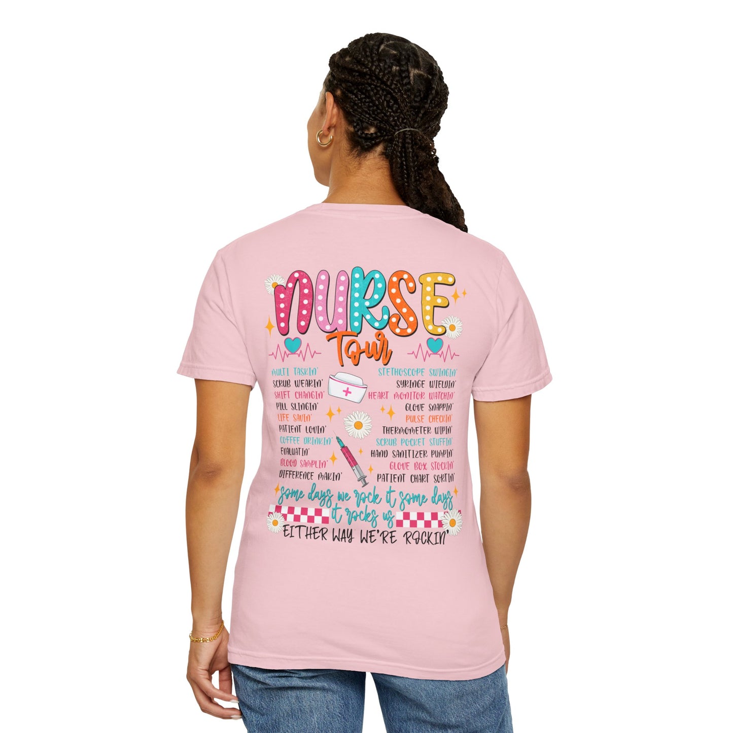 COMFORT COLORS - T-Shirt — "Nurse Tour" Colorful Cute Nursing Graphic Tee