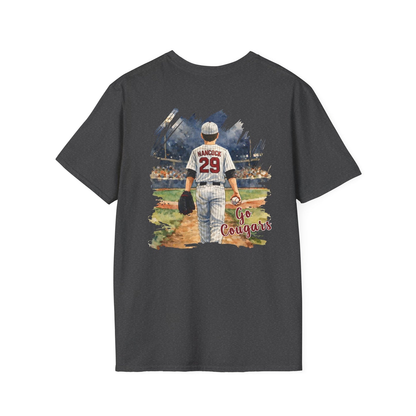 ** PERSONALIZE IT ** Customized Baseball Player Backprint T-Shirt With Front Team Logo