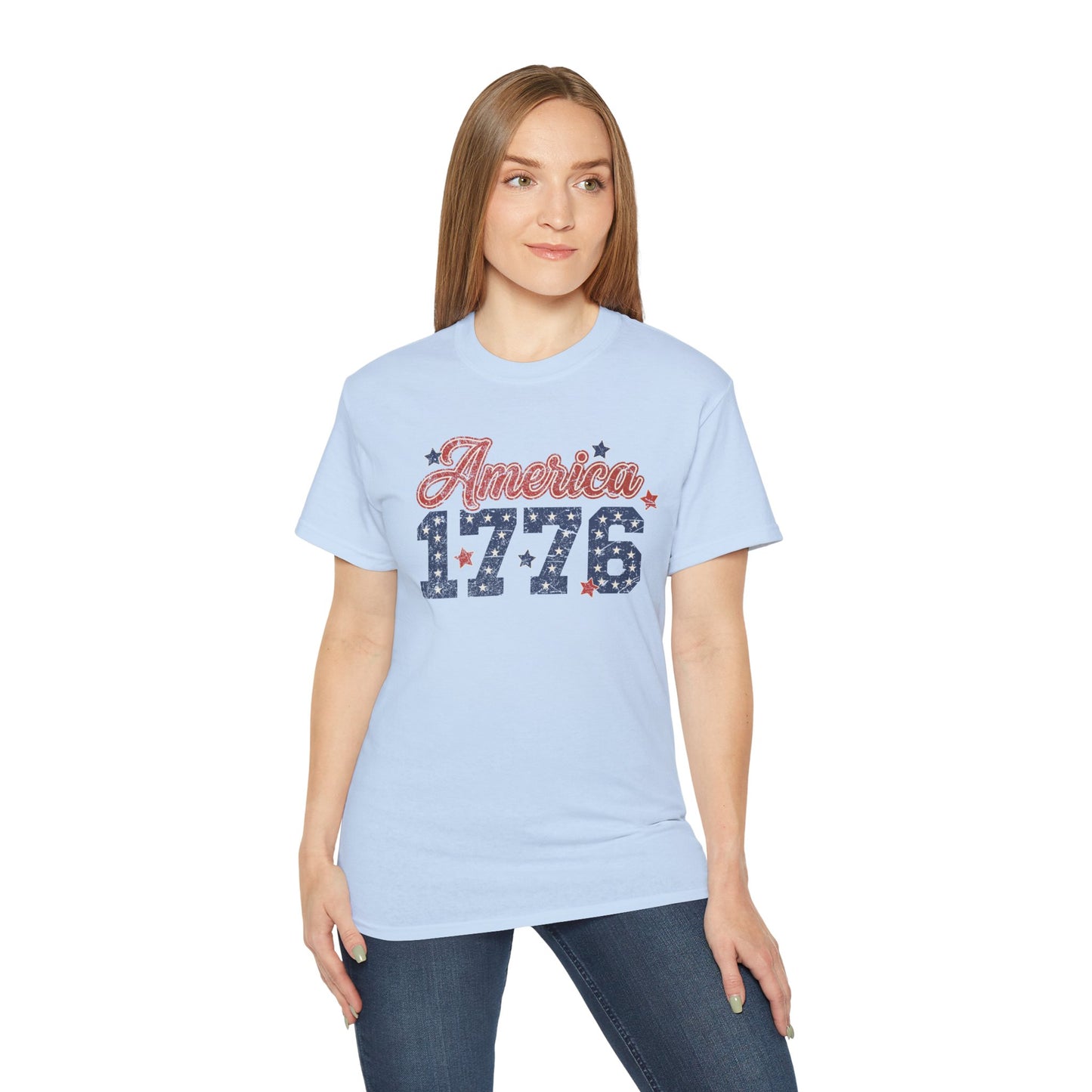 America 1776 Patriotic T-Shirt — Fourth of July USA Stars & Stripes Tee