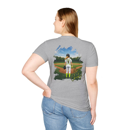 ***DO NOT ORDER THIS SHIRT - CONTACT ME @REFININGFAITHCOMPANY@GMAIL.COM TO PERSONALIZE THIS *** Softstyle T-Shirt - Custom Softball Player Photo Tee (Back Print)