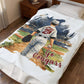 ***DO NOT ORDER THIS BLANKET - CONTACT ME @REFININGFAITHCOMPANY@GMAIL.COM TO PERSONALIZE THIS ***  Baseball Player Velveteen Plush Blanket – 'Go Cougars' Team Throw