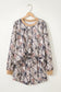 Khaki Woodland Camo Print Long Sleeve Top Casual Short Set
