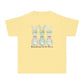 COMFORT COLORS - Easter Floral Bunny Youth Tee — 'Because He Lives'