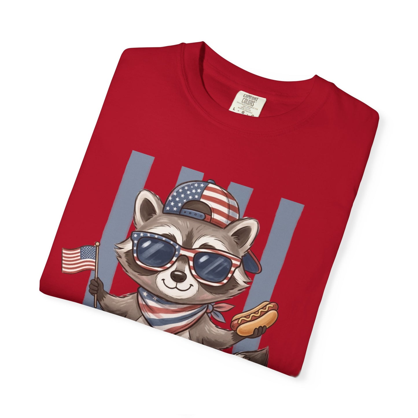 COMFORT COLORS - Patriotic Raccoon America T-Shirt
