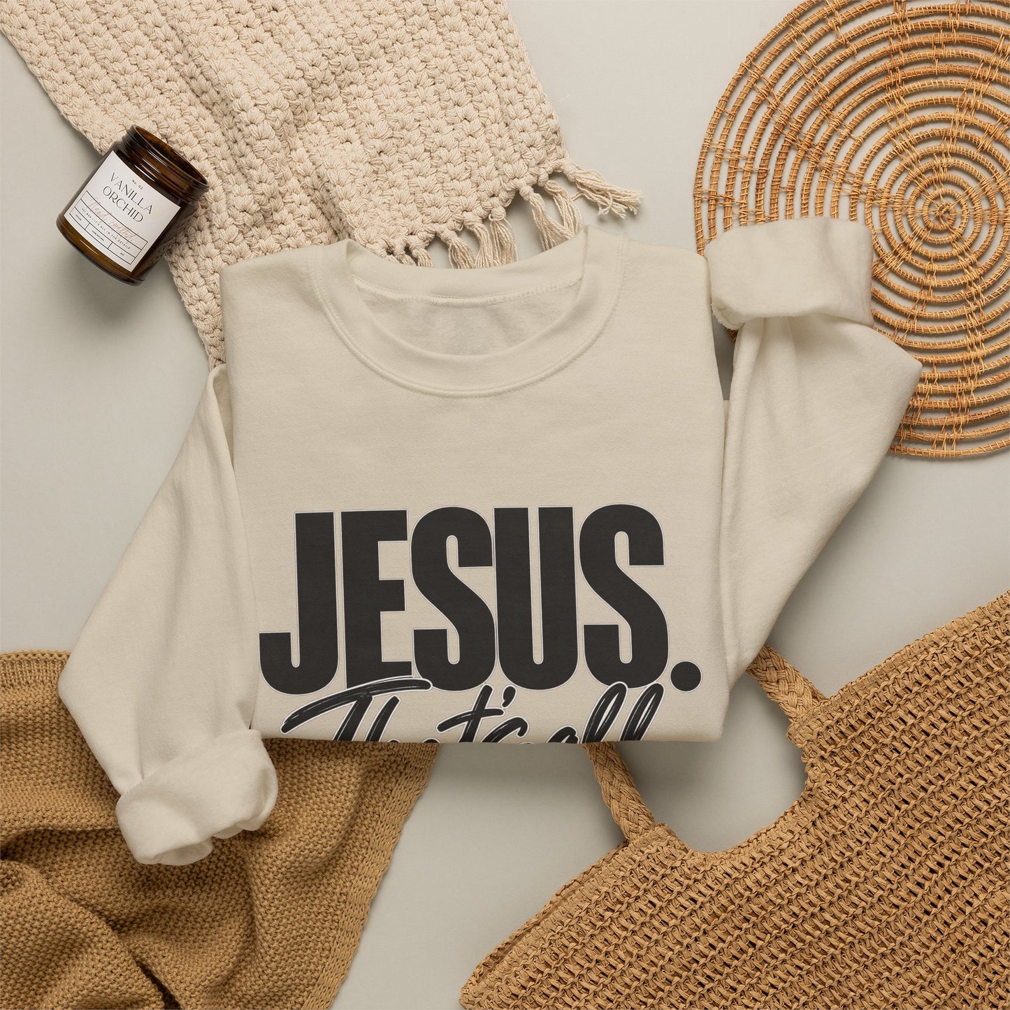 GILDAN - Crewneck Sweatshirt — "Jesus. That's All." Graphic Christian Pullover