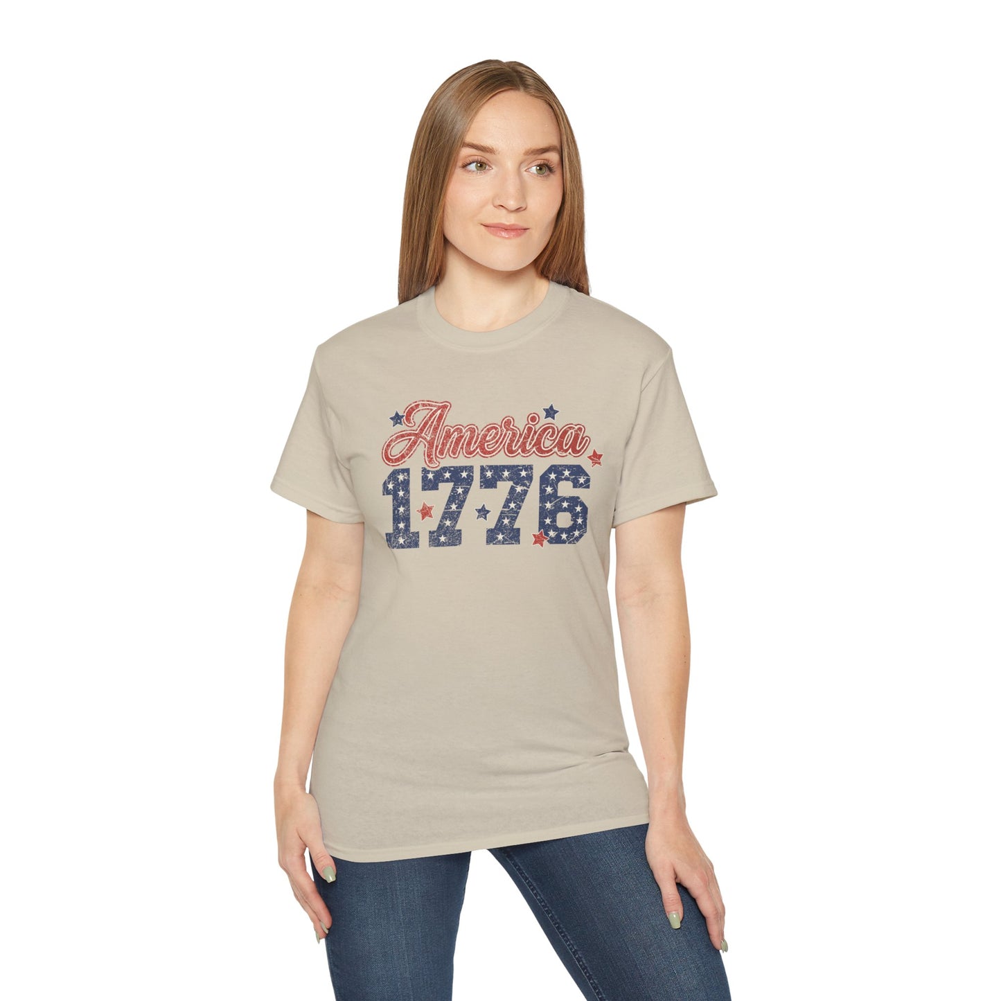 America 1776 Patriotic T-Shirt — Fourth of July USA Stars & Stripes Tee