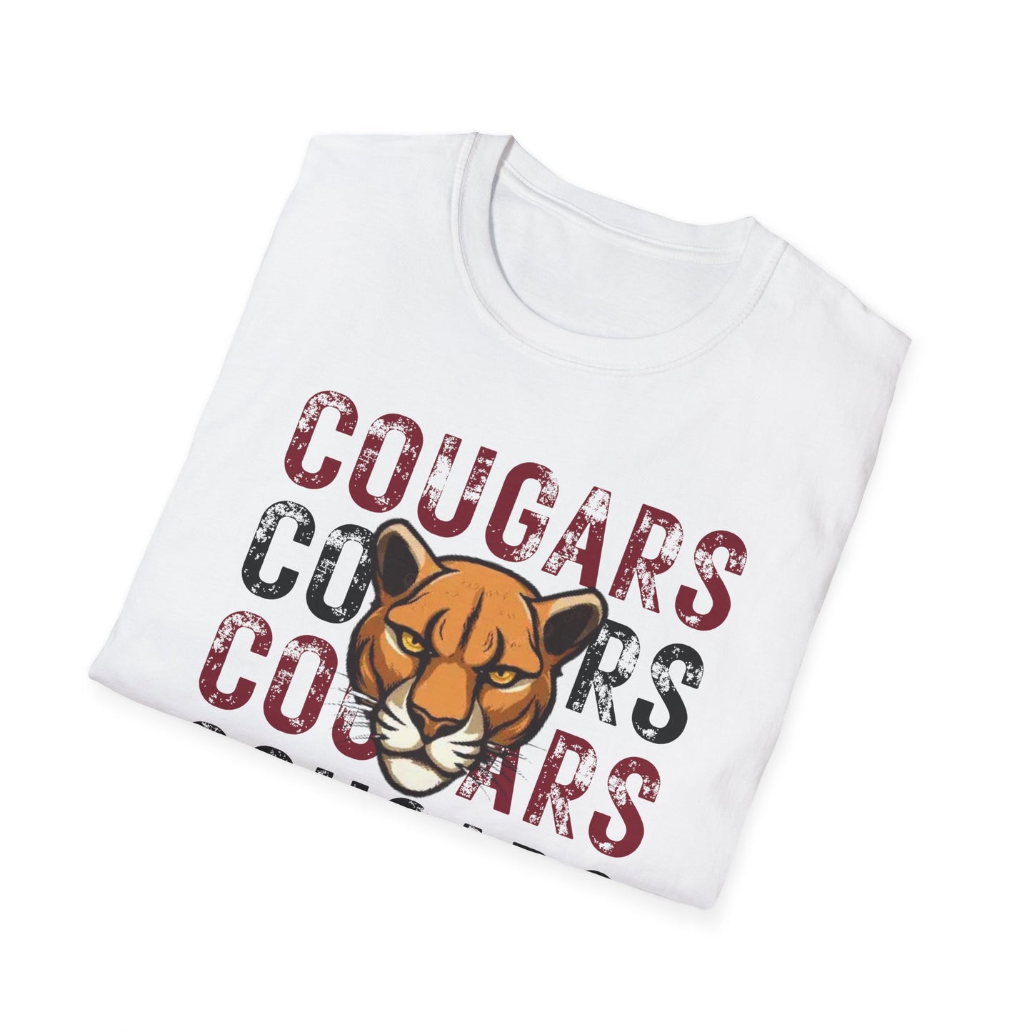 GILDAN - Cougars Vintage Mascot T-Shirt — Retro Cougar Graphic Tee