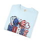 COMFORT COLORS - American Flag Nurse T-Shirt – Patriotic Stethoscope & Bow Healthcare Tee