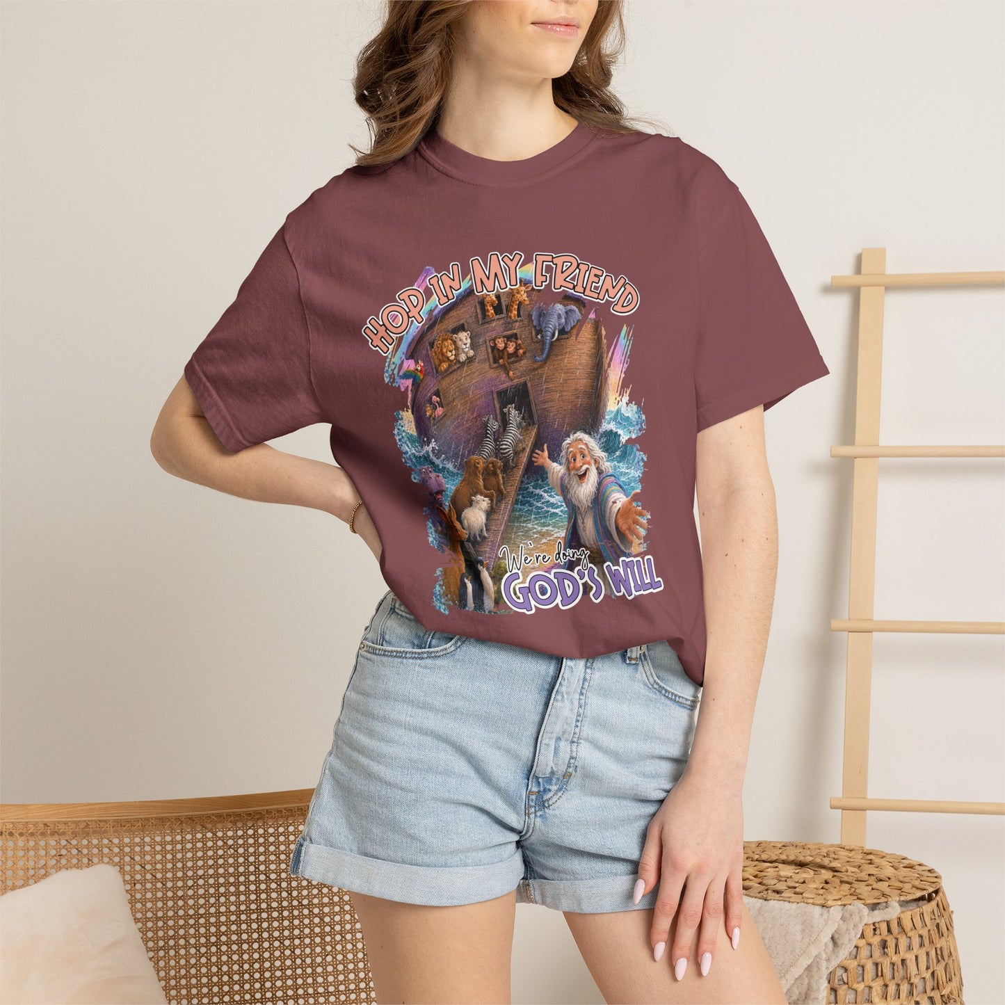 COMFORT COLORS - Noah’s Ark Graphic T-Shirt — "Hope in My Friend, In God’s Will" Faith Tee