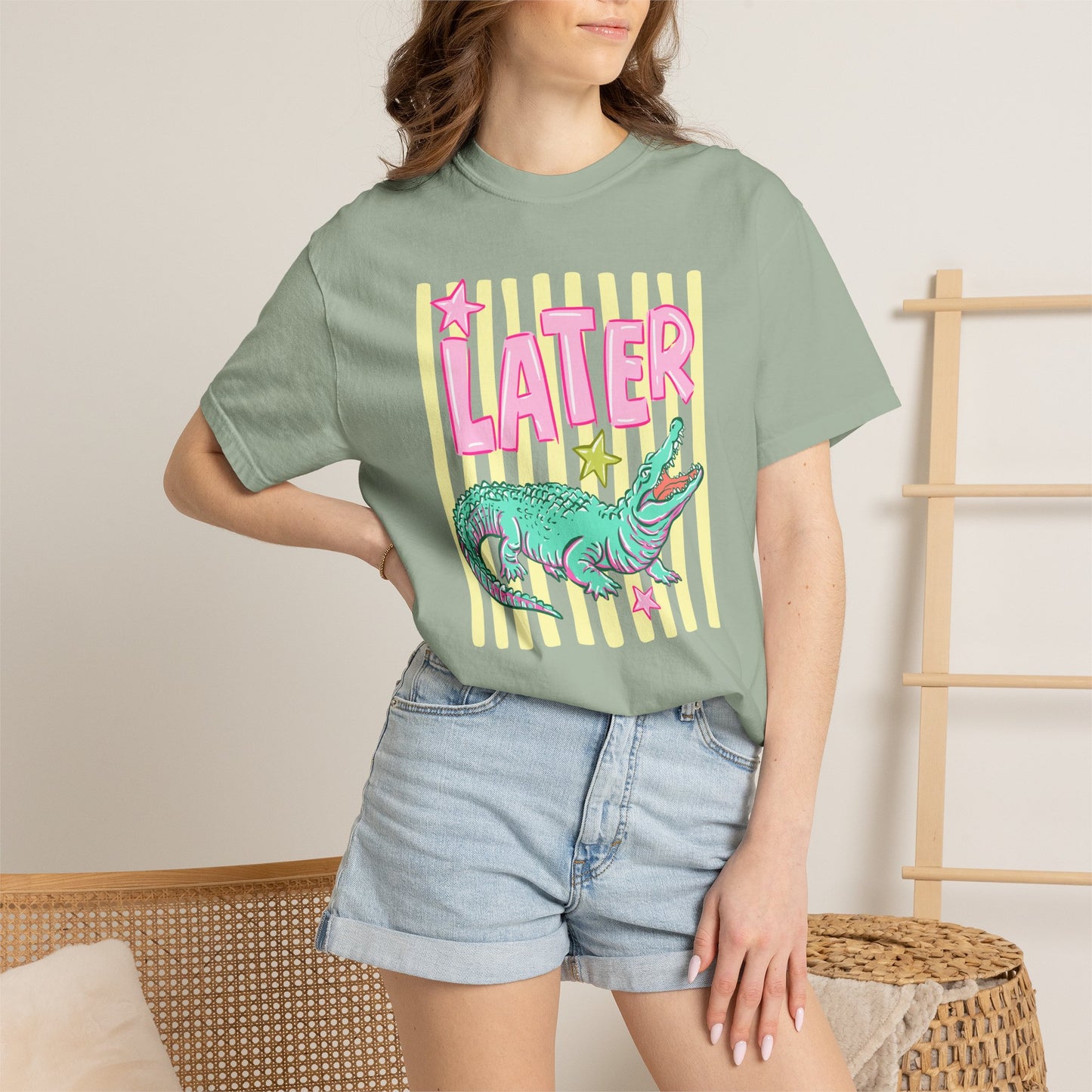 Later Alligator Graphic T-Shirt — "Later" Front / "After While" Back