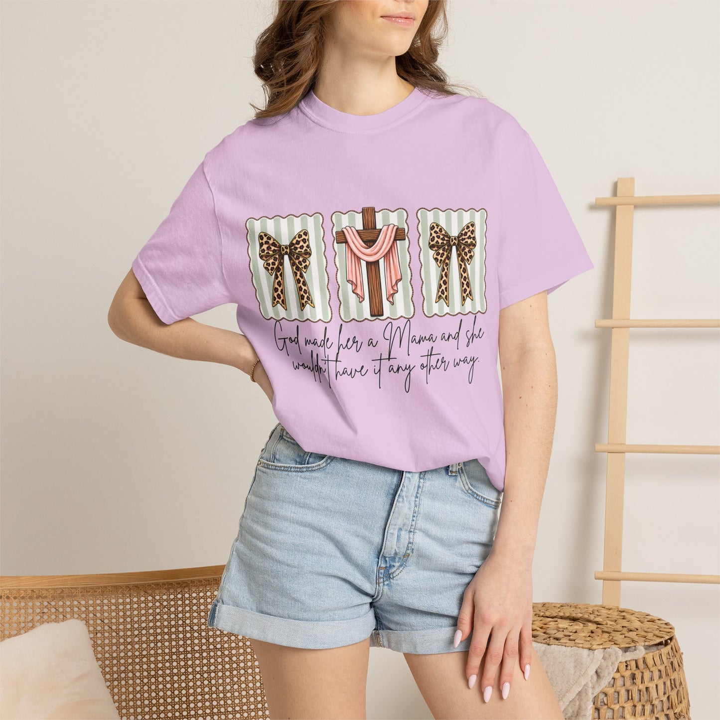 COMFORT COLORS - Graphic T-Shirt — "God Made Me a Mom and She Wouldn’t Have It Any Other Way" Gift Tee