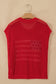 Sky Blue Flag Graphic Short Sleeve Sweater Top