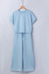 Light Pink Solid Color Loose Tee Drawstring Wide Leg Pants 2pcs Outfit