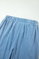 Beau Blue Ruffled Hem Wide Leg Chambray Pants