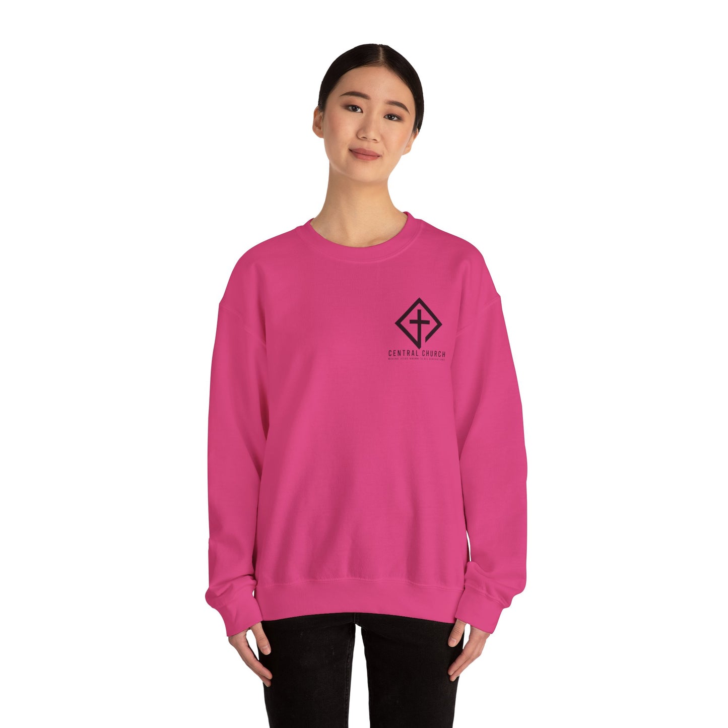 CENTRAL BAPTIST BLACK FONT ADULT SWEATSHIRT