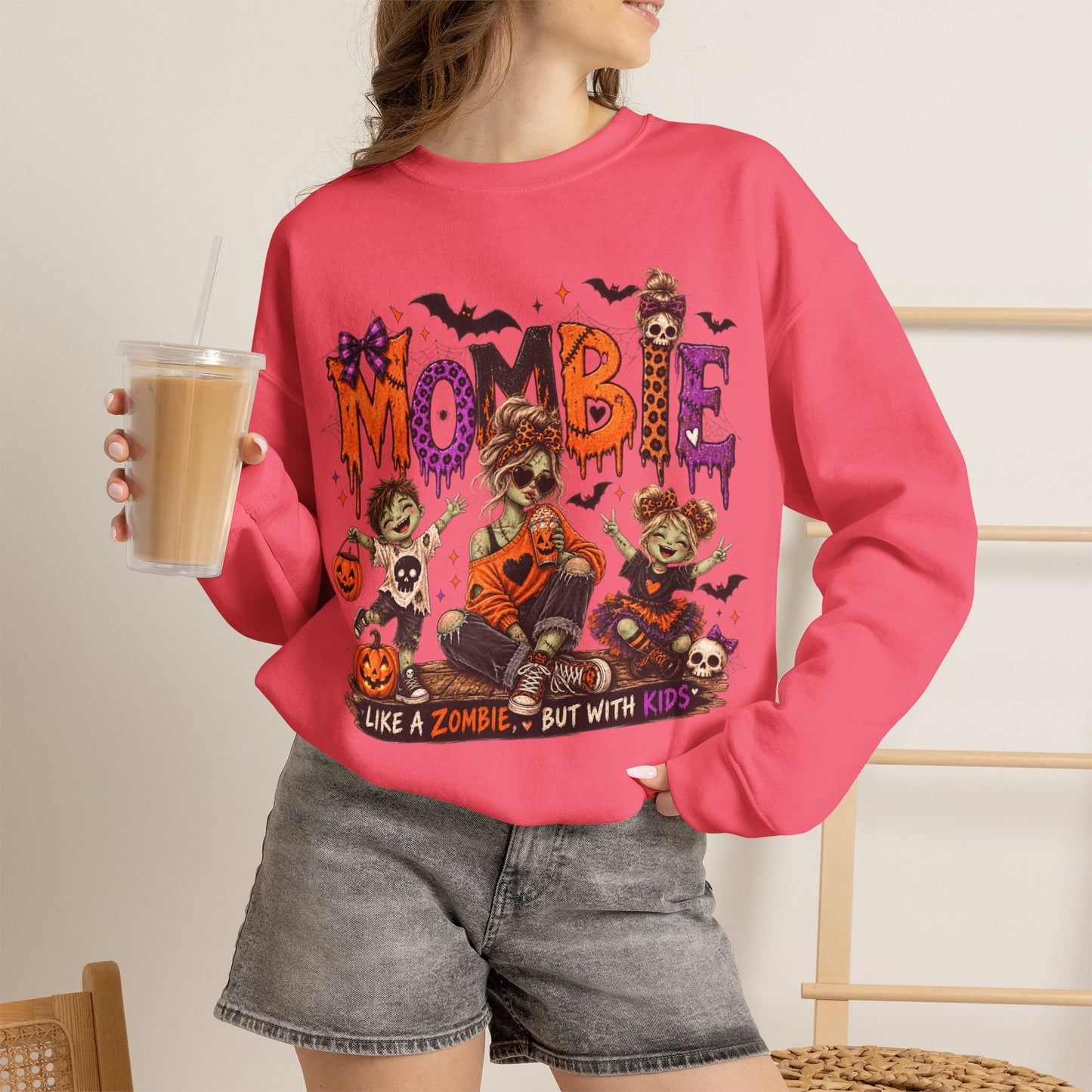 GILDAN - Mombie Halloween Sweatshirt — "Mombie" Zombie Mom Graphic Crewneck