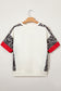 Beige Leopard Block Patchwork Uneven Hem Short Sleeve Top