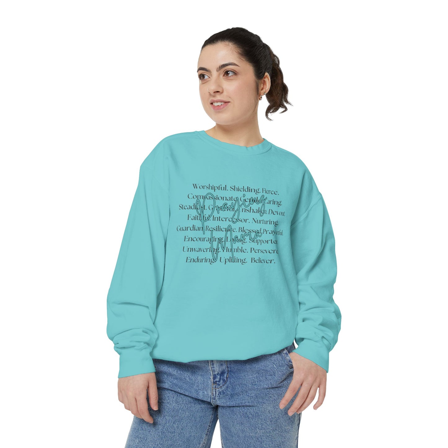 COMFORT COLORS - Peace Script Sweatshirt — Inspirational 'Peace' Typography Crewneck