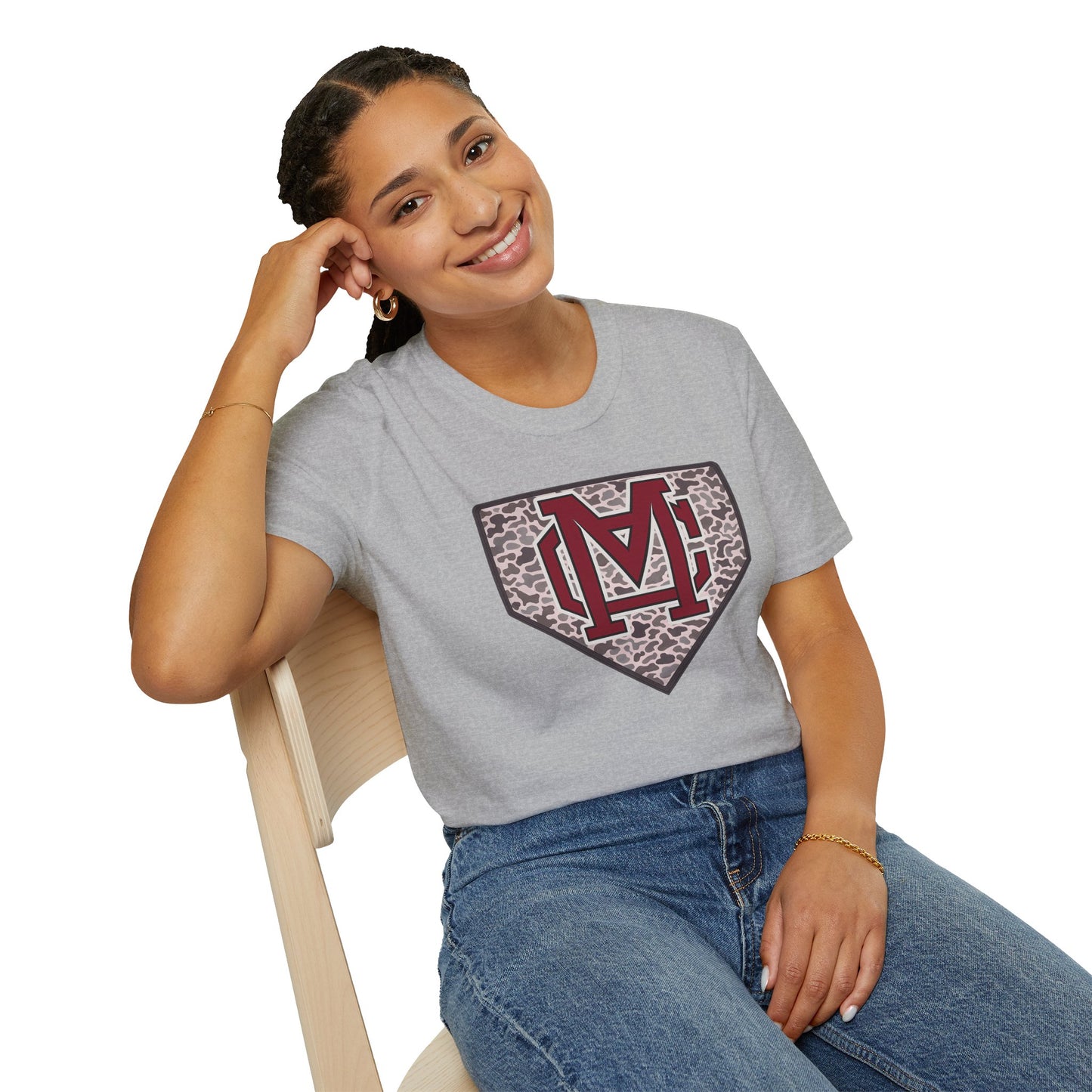 GILDAN - Home Plate Monogram T-Shirt — Camouflage Baseball Logo Tee