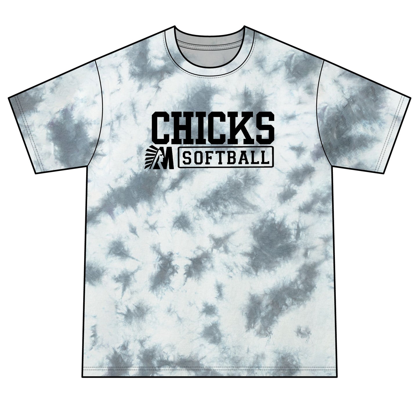 Softball Chicks Tie-Dye T-Shirt — Lime Crystal Dye