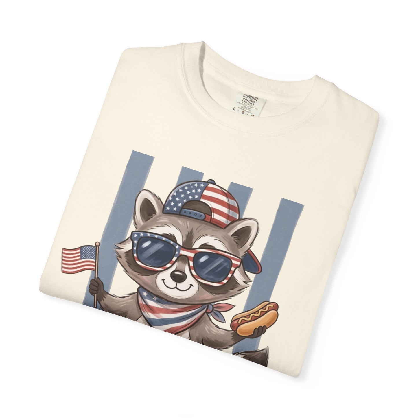 COMFORT COLORS - Patriotic Raccoon America T-Shirt