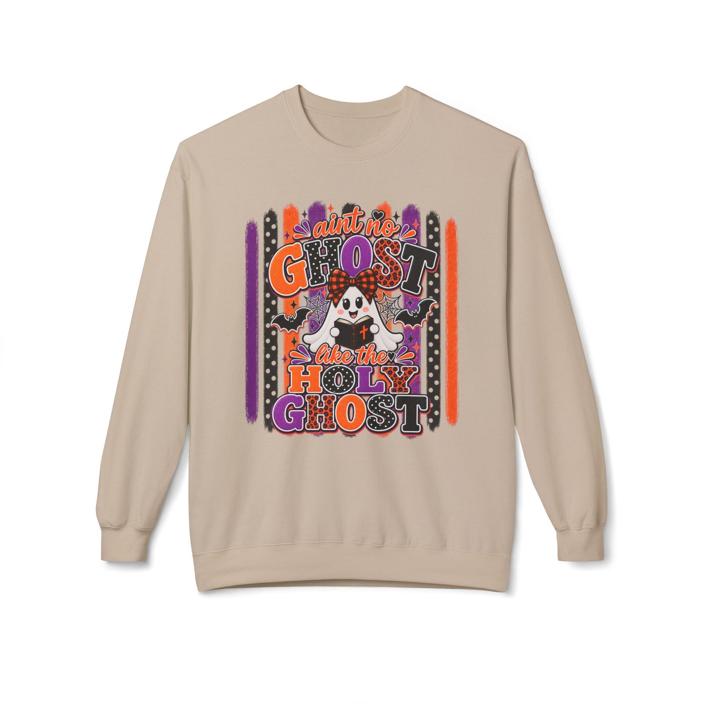 GILDAN - Halloween Ghost Crewneck Sweatshirt — "Ain't No Ghost Like the Holy Ghost"